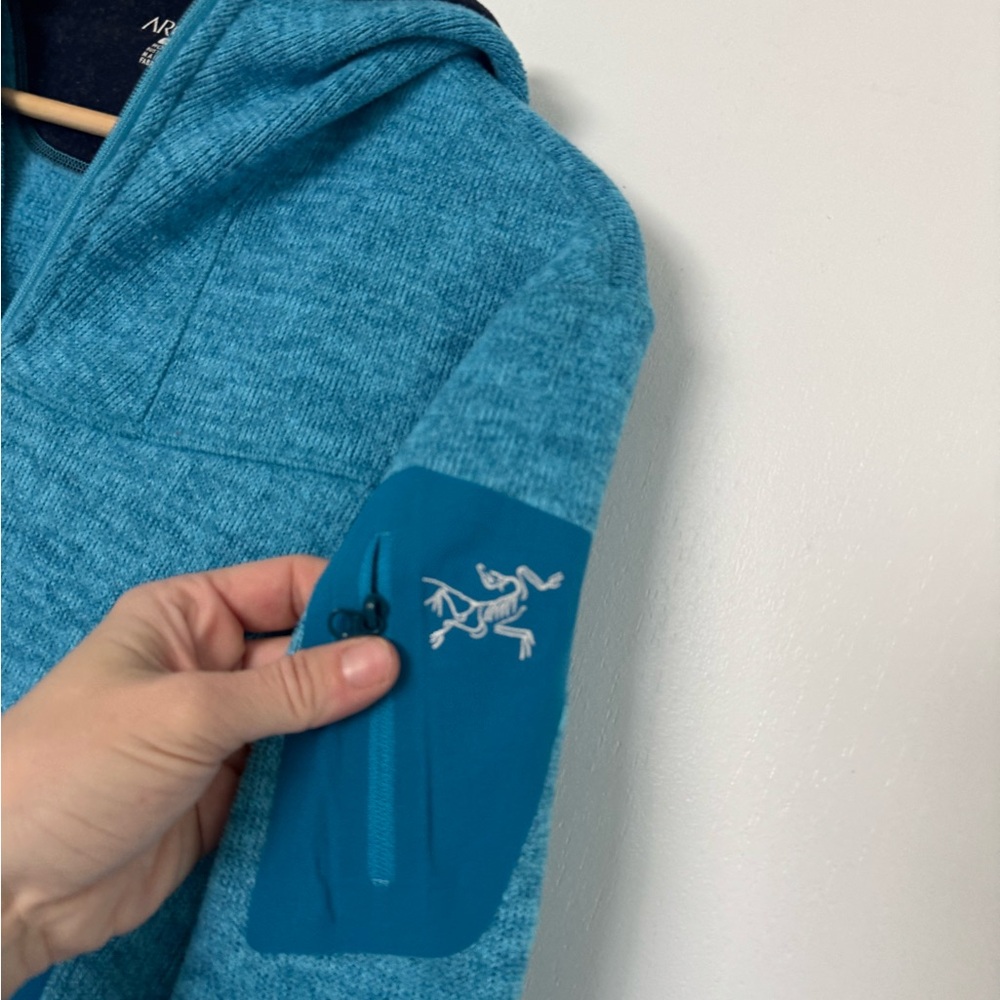 Arc'teryx Teal Blue Full-Zip Hooded Fleece Jacket - Picture 3 of 4